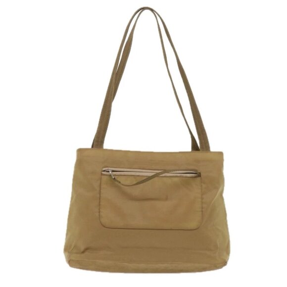 PRADA Shoulder Bag Nylon Beige Auth ac2724 - Picture 1 of 15